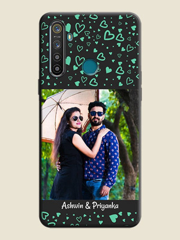 Custom Sea Green Indefinite Love Pattern - Photo on Space Black Soft Matte Mobile Cover - Realme 5S