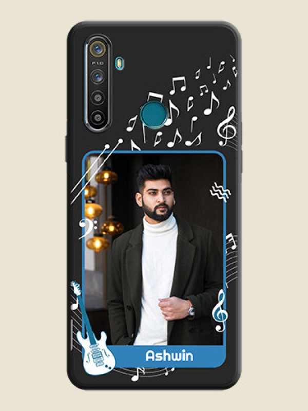 Custom Musical Theme Design with Text - Photo on Space Black Soft Matte Mobile Case - Realme 5S