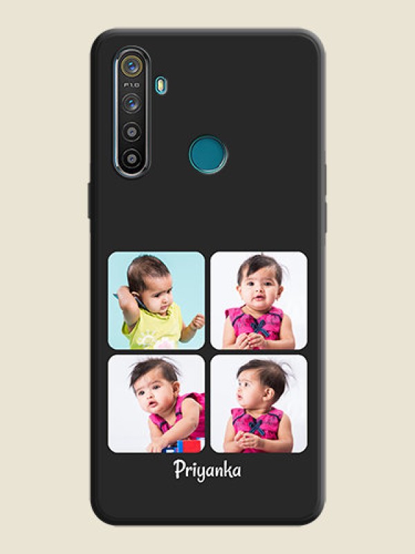 Custom Floral Art with 6 Image Holder - Photo on Space Black Soft Matte Mobile Case - Realme 5S