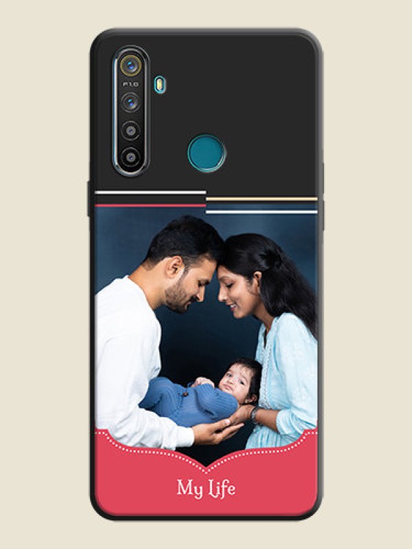 Custom Classic Plain Design with Name - Photo on Space Black Soft Matte Phone Cover - Realme 5S