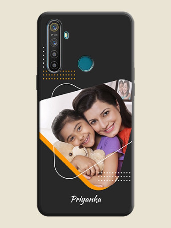 Custom Yellow Triangle - Photo on Space Black Soft Matte Phone Cover - Realme 5S