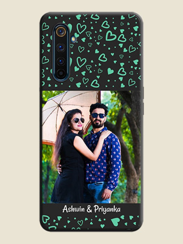 Custom Sea Green Indefinite Love Pattern - Photo on Space Black Soft Matte Mobile Cover - Realme 6 Pro