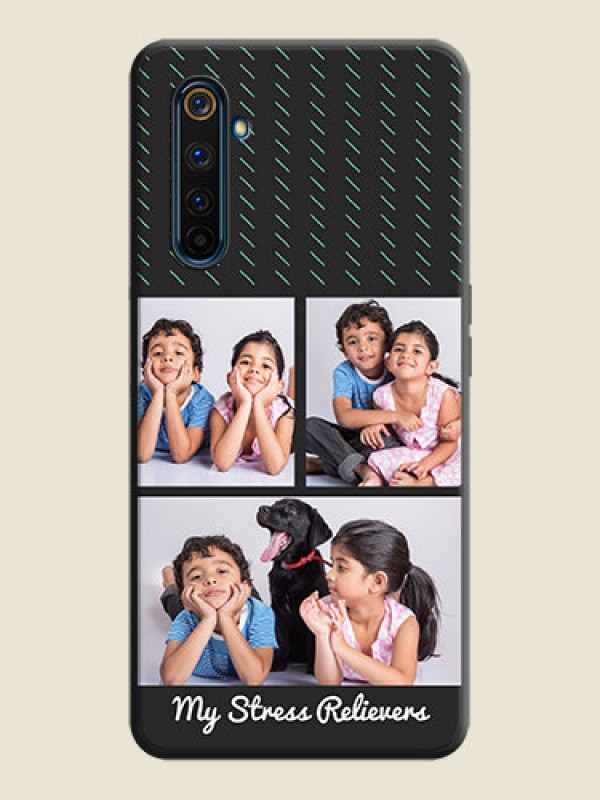Custom Cross Dotted Pattern with 2 Image Holder  on Personalised Space Black Soft Matte Cases - Realme 6 Pro