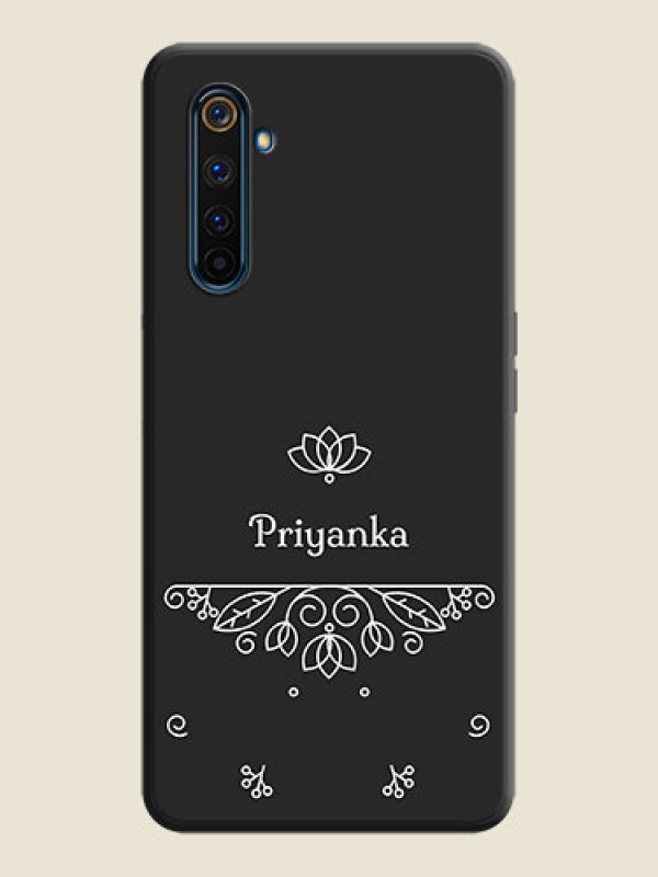 Custom Lotus Garden Custom Text On Space Black Personalized Soft Matte Phone Covers -Realme 6 Pro