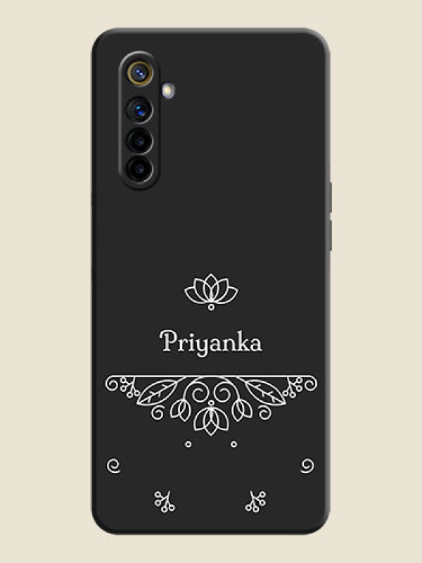 Custom Lotus Garden Custom Text On Space Black Personalized Soft Matte Phone Covers -Realme 6