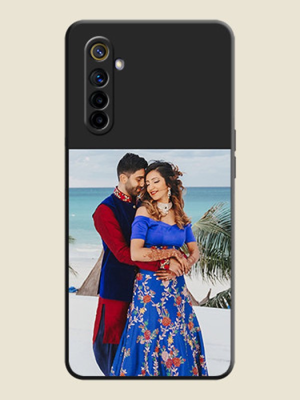 Custom Image Upload With Space Black Color On Custom Soft Matte Mobile Back Cover - Realme 6