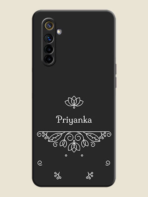 Custom Lotus Garden Custom Text On Space Black Personalized Soft Matte Phone Covers -Realme 6I
