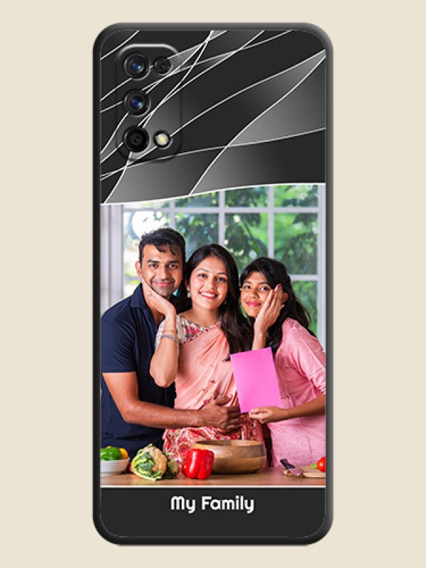 Custom Mixed Wave Lines on Photo on Space Black Soft Matte Mobile Cover - Realme 7 Pro