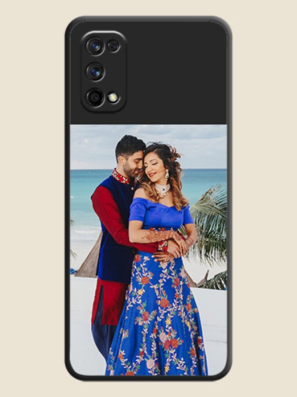 Custom Image Upload With Space Black Color On Custom Soft Matte Mobile Back Cover - Realme 7 Pro