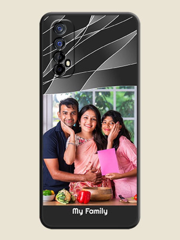 Custom Mixed Wave Lines on Photo on Space Black Soft Matte Mobile Cover - Realme 7