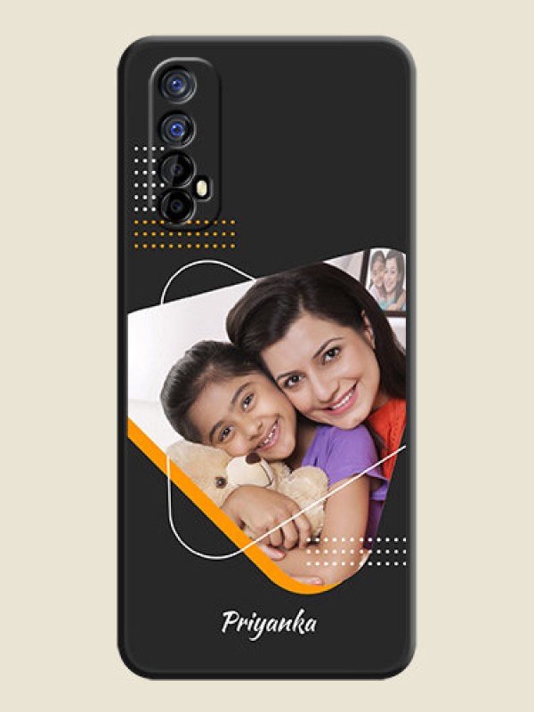Custom Yellow Triangle on Photo on Space Black Soft Matte Phone Cover - Realme 7