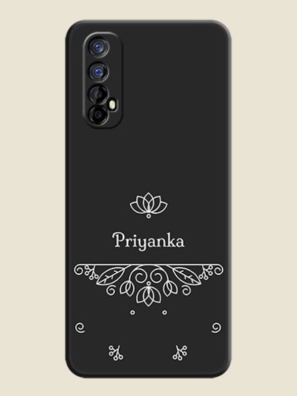Custom Lotus Garden Custom Text On Space Black Personalized Soft Matte Phone Covers -Realme 7