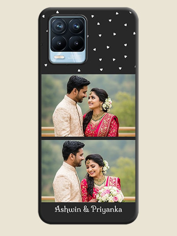 Custom Miniature Love Symbols with Name on Space Black Custom Soft Matte Back Cover - Realme 8 Pro