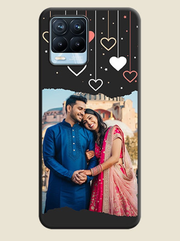 Custom Love Hangings with Splash Wave Picture on Space Black Custom Soft Matte Phone Back Cover - Realme 8 Pro