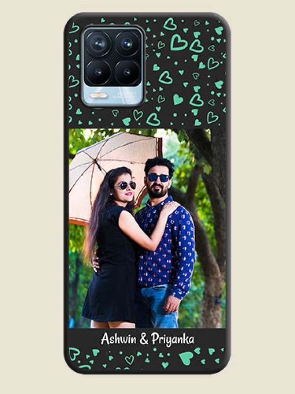 Custom Sea Green Indefinite Love Pattern on Photo on Space Black Soft Matte Mobile Cover - Realme 8 Pro
