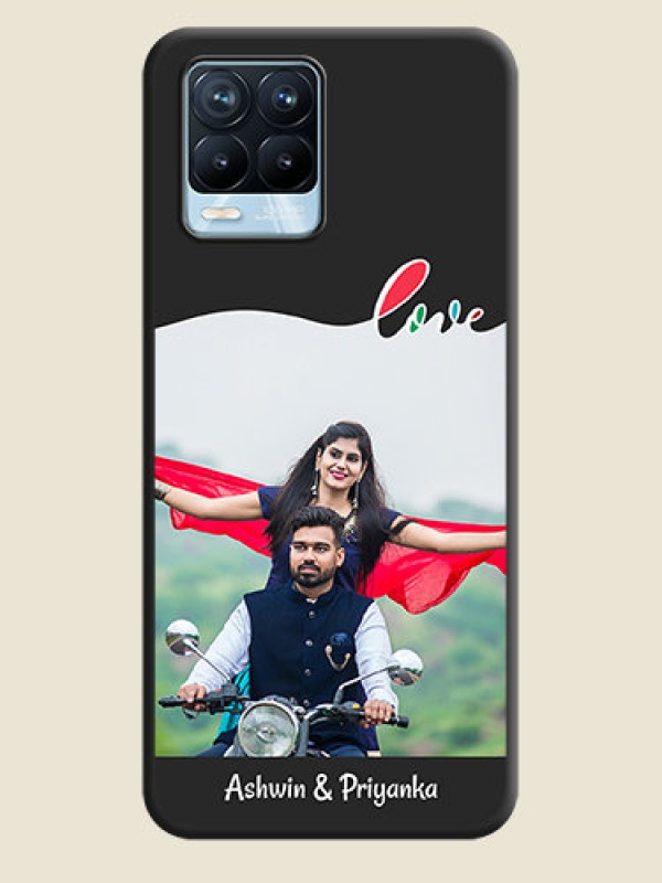 Custom Fall in Love Pattern with Picture on Photo on Space Black Soft Matte Mobile Case - Realme 8 Pro