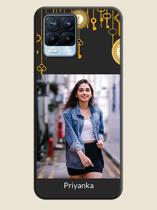 Custom Decorative Design with Text on Space Black Custom Soft Matte Back Cover - Realme 8 Pro