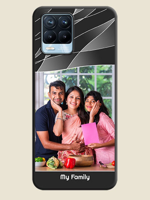 Custom Mixed Wave Lines on Photo on Space Black Soft Matte Mobile Cover - Realme 8 Pro
