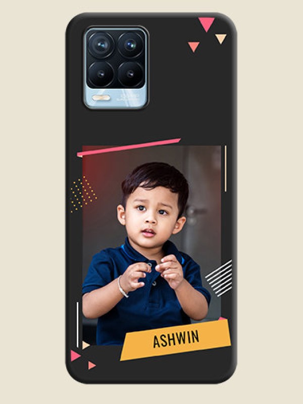 Custom Photo Frame with Triangle Small Dots on Photo on Space Black Soft Matte Back Cover - Realme 8 Pro