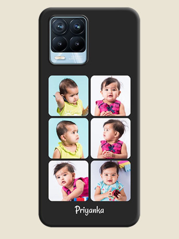 Custom Floral Art with 6 Image Holder on Photo on Space Black Soft Matte Mobile Case - Realme 8 Pro