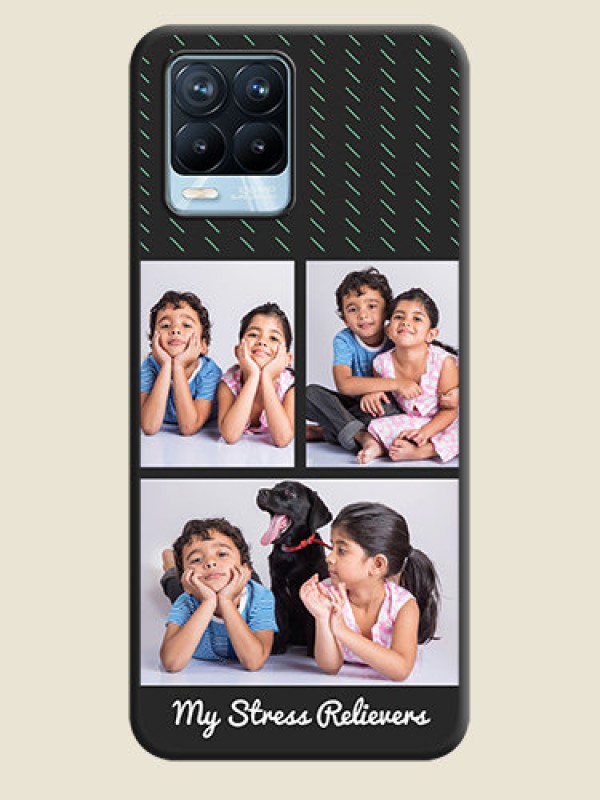 Custom Cross Dotted Pattern with 2 Image Holder  on Personalised Space Black Soft Matte Cases - Realme 8 Pro