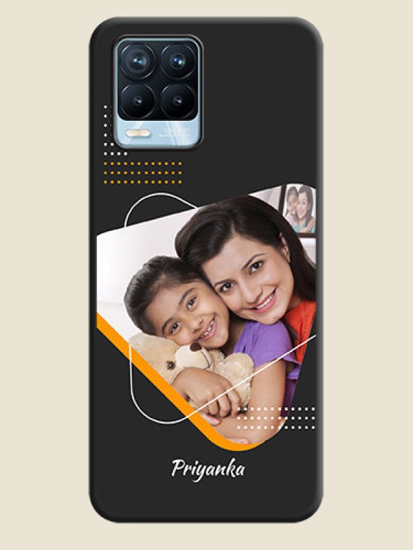Custom Yellow Triangle on Photo on Space Black Soft Matte Phone Cover - Realme 8 Pro