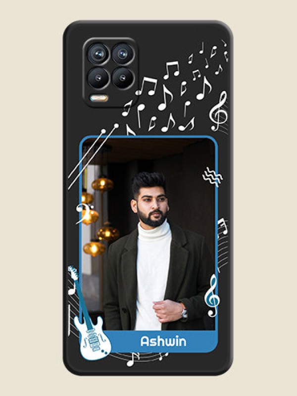 Custom Musical Theme Design with Text on Photo on Space Black Soft Matte Mobile Case - Realme 8