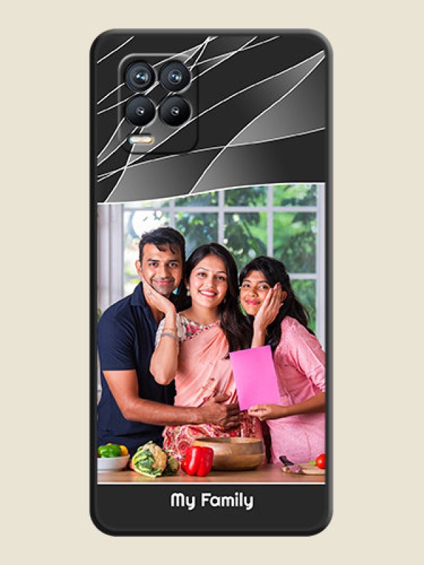 Custom Mixed Wave Lines on Photo on Space Black Soft Matte Mobile Cover - Realme 8