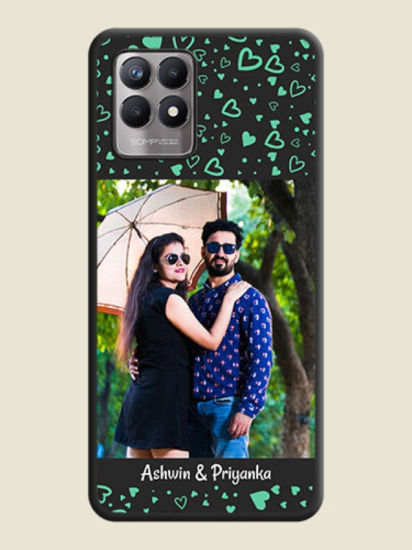 Custom Sea Green Indefinite Love Pattern on Photo on Space Black Soft Matte Mobile Cover - Realme 8i