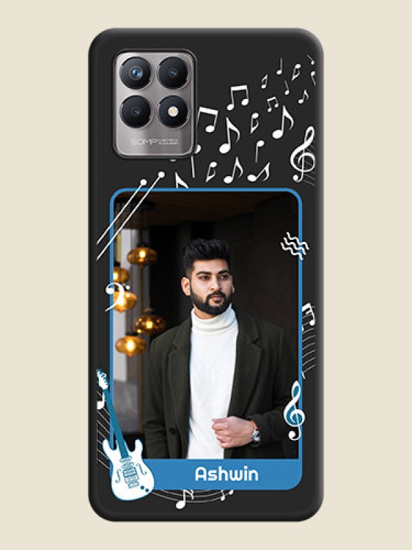 Custom Musical Theme Design with Text on Photo on Space Black Soft Matte Mobile Case - Realme 8i