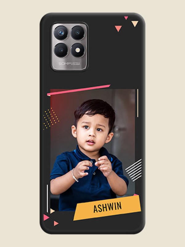 Custom Photo Frame with Triangle Small Dots on Photo on Space Black Soft Matte Back Cover - Realme 8i