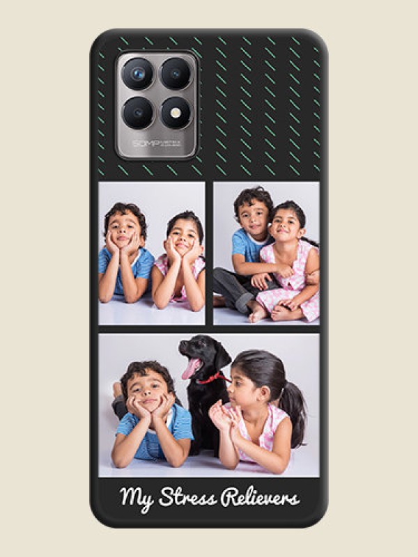 Custom Cross Dotted Pattern with 2 Image Holder  on Personalised Space Black Soft Matte Cases - Realme 8i