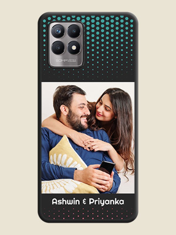 Custom Faded Dots with Grunge Photo Frame and Text on Space Black Custom Soft Matte Phone Cases - Realme 8i