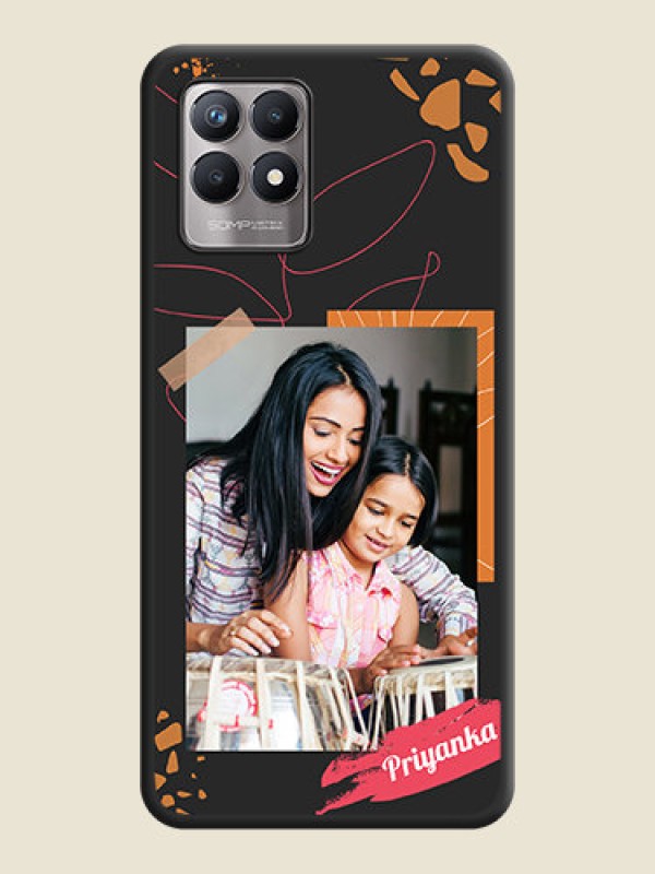 Custom Orange Photo Frame on Space Black Custom Soft Matte Phone Back Cover - Realme 8i