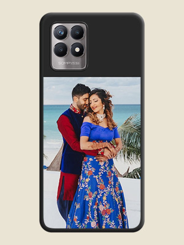 Custom Image Upload With Space Black Color On Custom Soft Matte Mobile Back Cover - Realme 8I