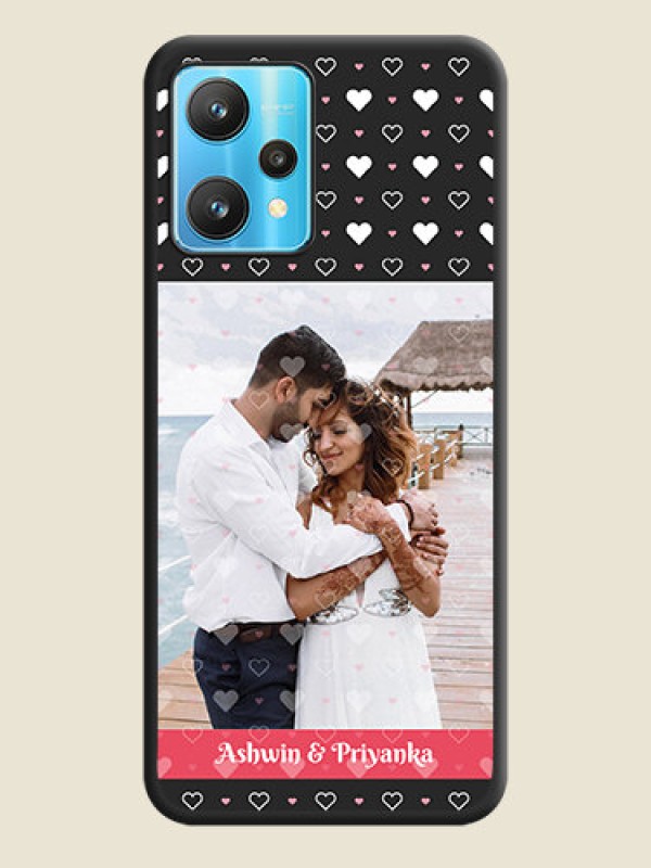 Custom White Color Love Symbols with Text Design on Photo on Space Black Soft Matte Phone Cover - Realme 9 Pro 5G
