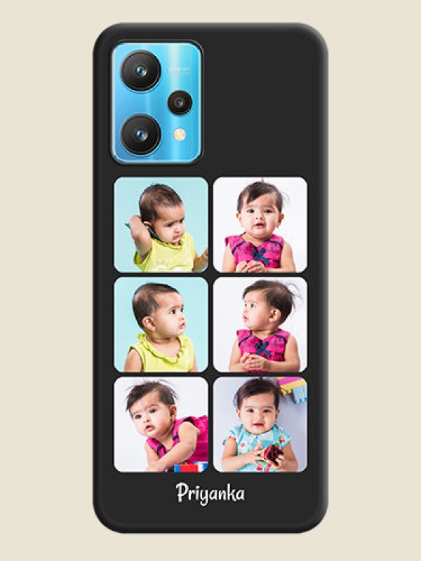 Custom Floral Art with 6 Image Holder on Photo on Space Black Soft Matte Mobile Case - Realme 9 Pro 5G