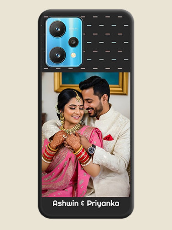 Custom Line Pattern Design with Text on Space Black Custom Soft Matte Phone Back Cover - Realme 9 Pro 5G