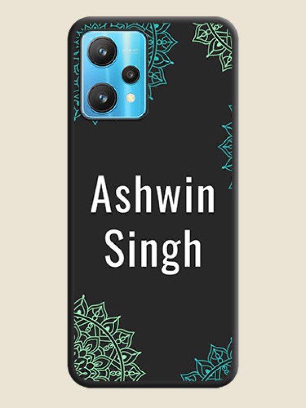 Custom Your Name with Floral Design on Space Black Custom Soft Matte Back Cover - Realme 9 Pro 5G