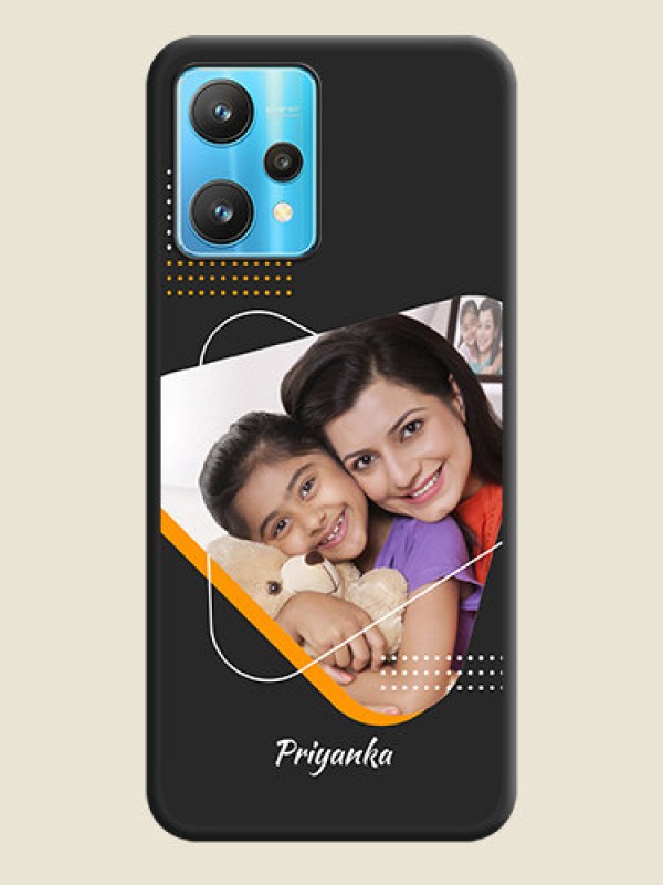 Custom Yellow Triangle on Photo on Space Black Soft Matte Phone Cover - Realme 9 Pro 5G