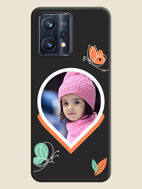 Custom Upload Pic With Simple Butterly Design On Space Black Personalized Soft Matte Phone Covers -Realme 9 Pro Plus 5G
