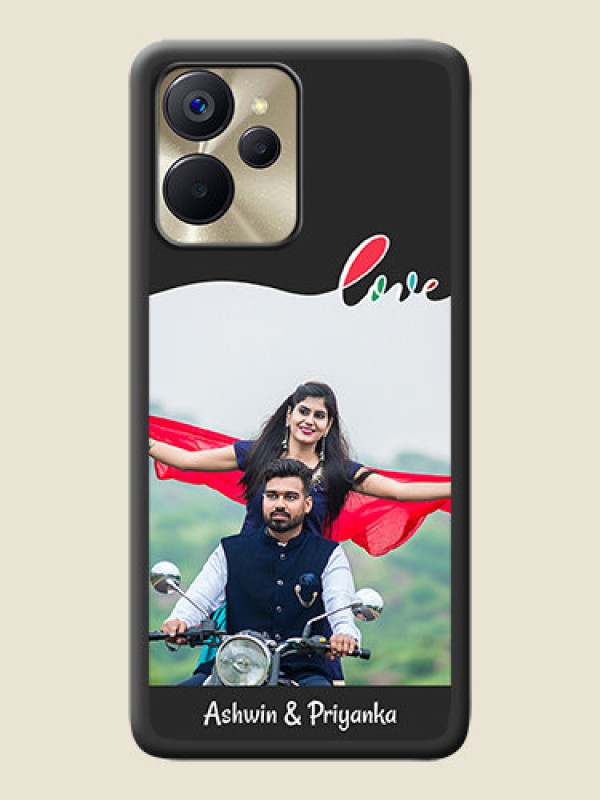 Custom Fall in Love Pattern with Picture on Photo on Space Black Soft Matte Mobile Case - Realme 9i 5G