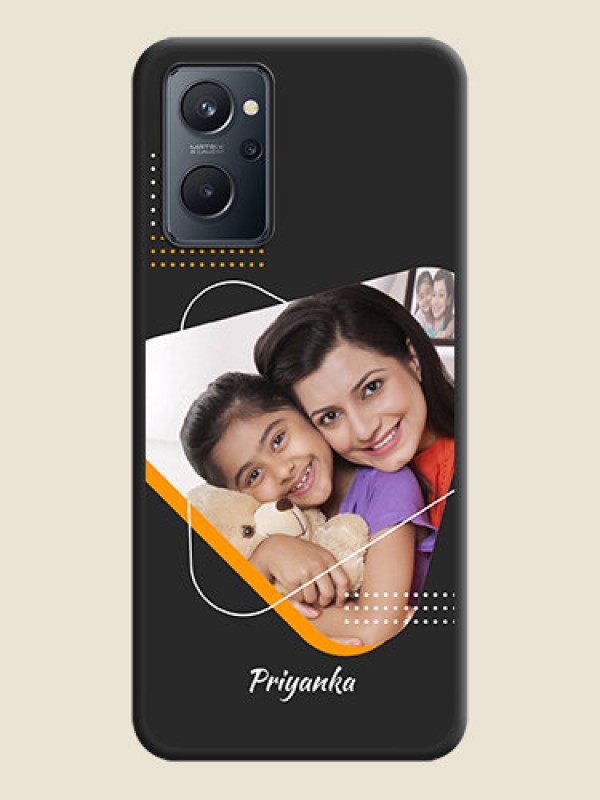 Custom Yellow Triangle on Photo on Space Black Soft Matte Phone Cover - Realme 9i