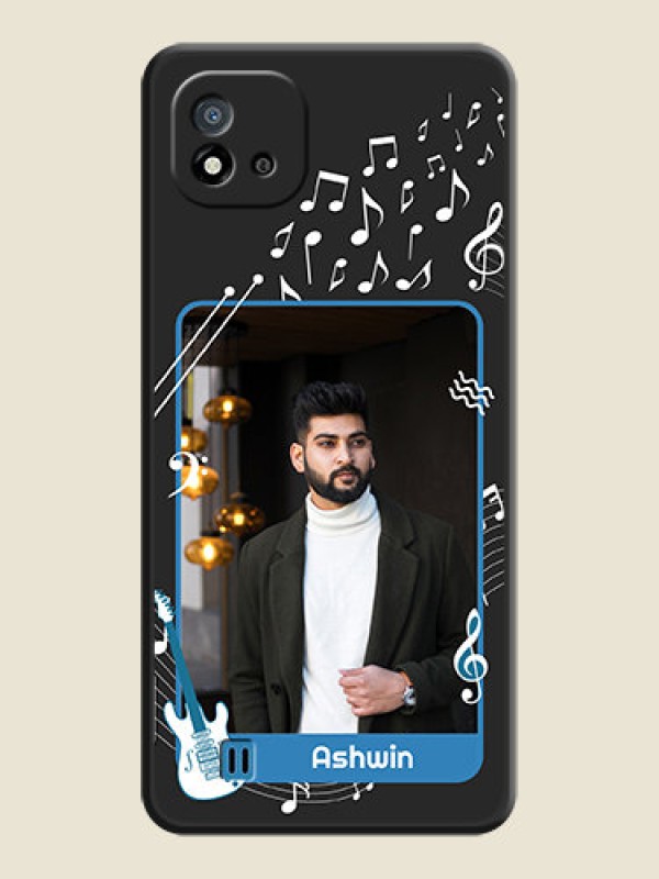 Custom Musical Theme Design with Text on Photo on Space Black Soft Matte Mobile Case - Realme C11 2021