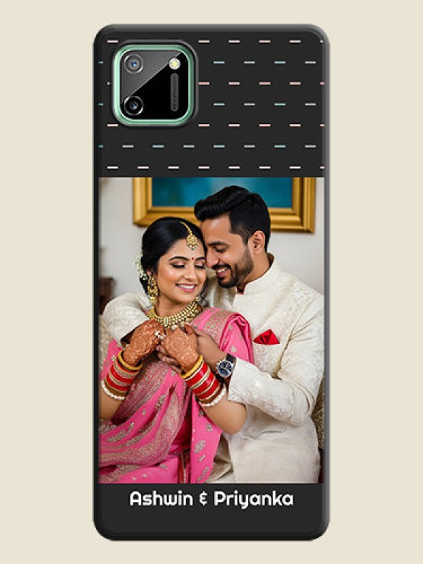 Custom Line Pattern Design with Text on Space Black Custom Soft Matte Phone Back Cover - Realme C11