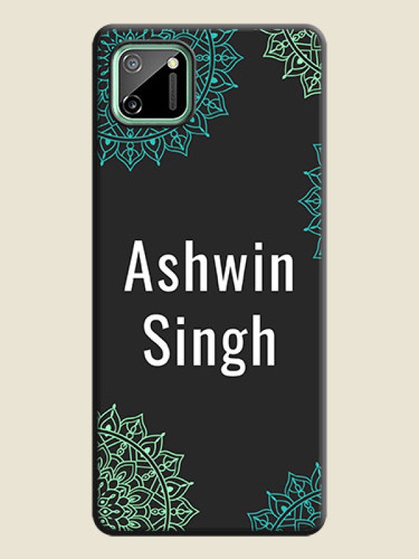 Custom Your Name with Floral Design on Space Black Custom Soft Matte Back Cover - Realme C11
