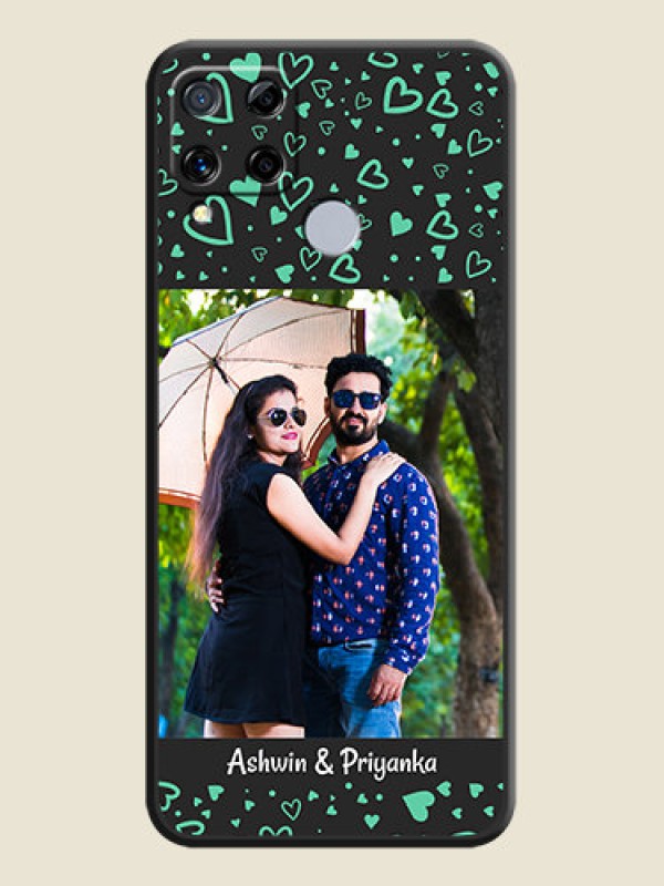 Custom Sea Green Indefinite Love Pattern on Photo on Space Black Soft Matte Mobile Cover - Realme C15
