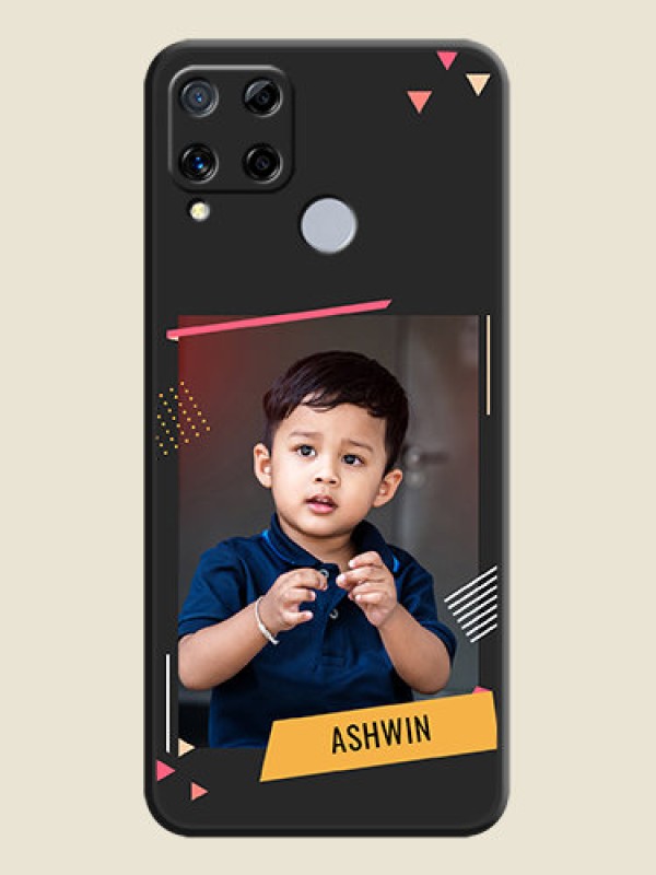 Custom Photo Frame with Triangle Small Dots on Photo on Space Black Soft Matte Back Cover - Realme C15