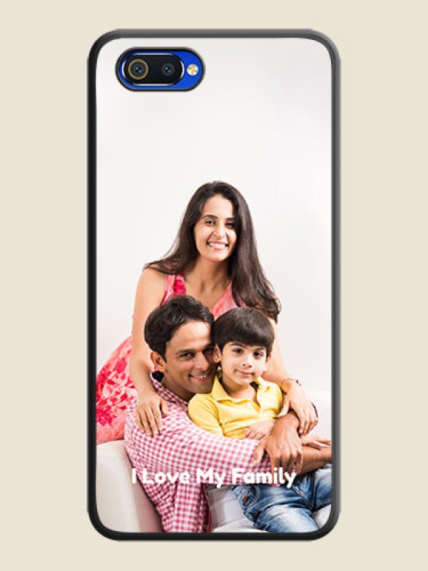 Custom Full Single Pic Upload With Text On Space Black Personalized Soft Matte Phone Covers -Realme C2