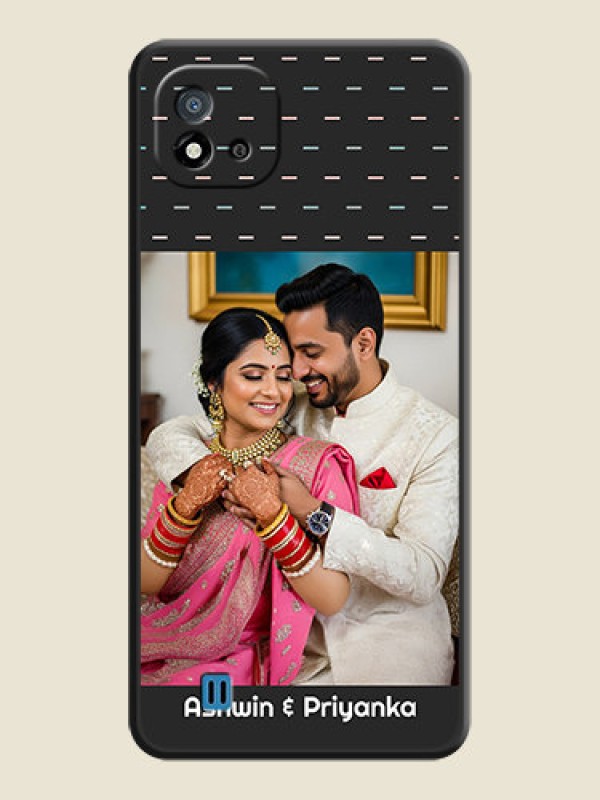 Custom Line Pattern Design with Text on Space Black Custom Soft Matte Phone Back Cover - Realme C20